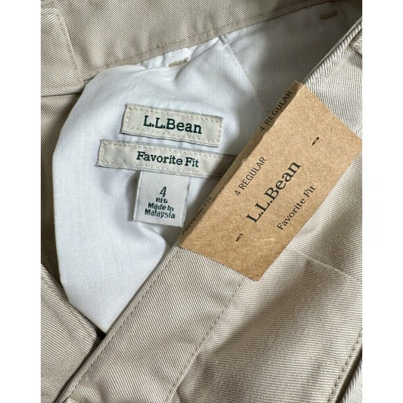 LL Bean Bayside Favorite Fit Pants Womens 4 Khaki Beige Wrinkle Resistant NEW - Picture 6 of 12